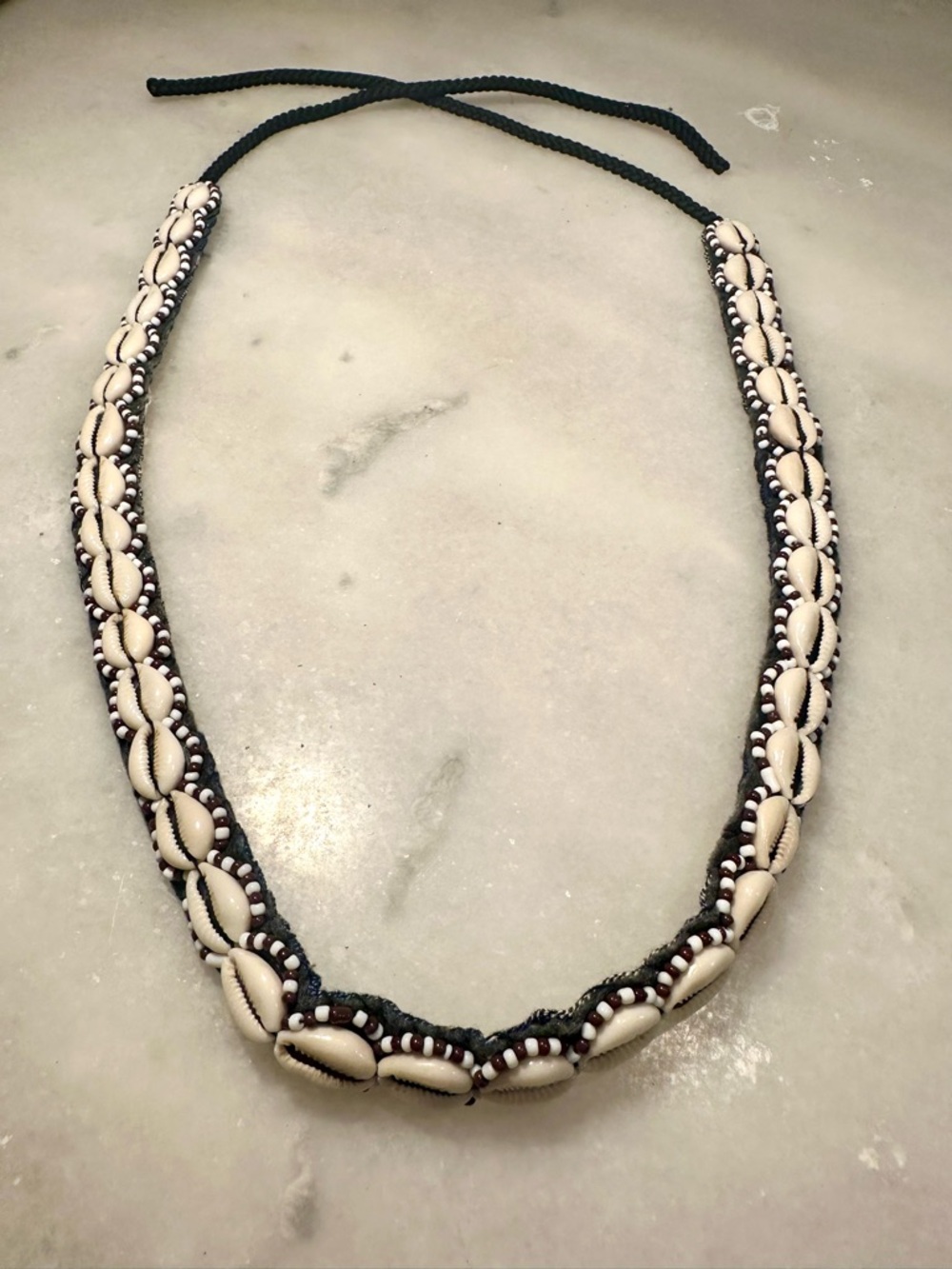 Handcrafted Cowrie Shell - Black Brown & Cream Bohemian Belt -Indonesia